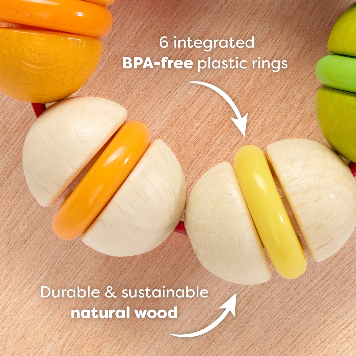 HABA USA - Rainbow Rattle Grasping and Teething Toy