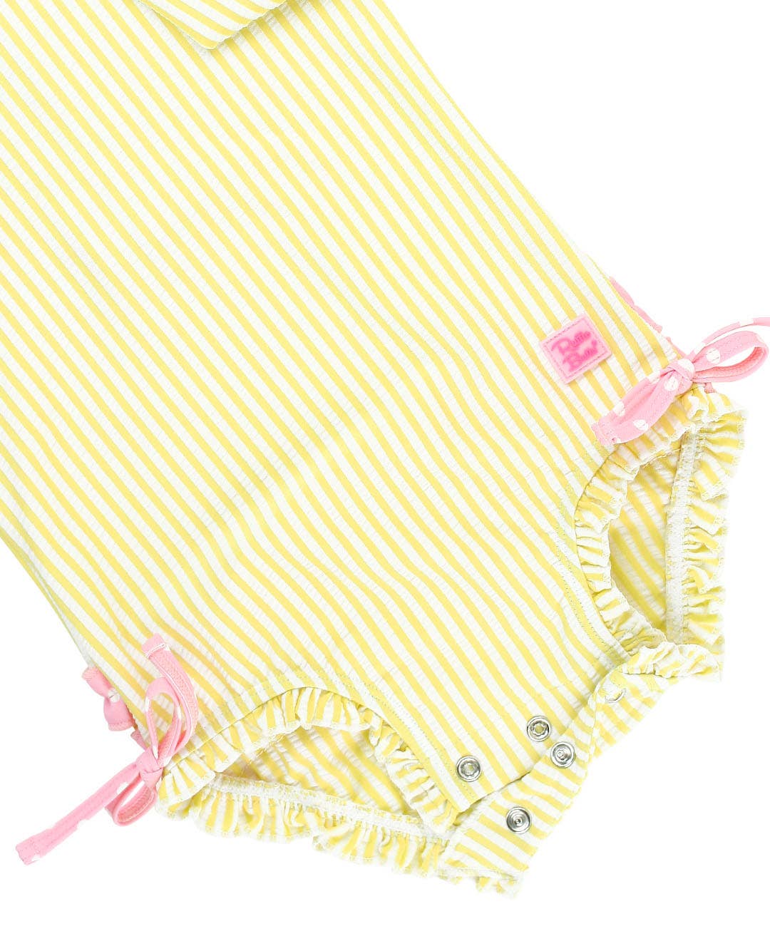 Girls Banana Seersucker LS OP RG Swimsuit w/Ruffles