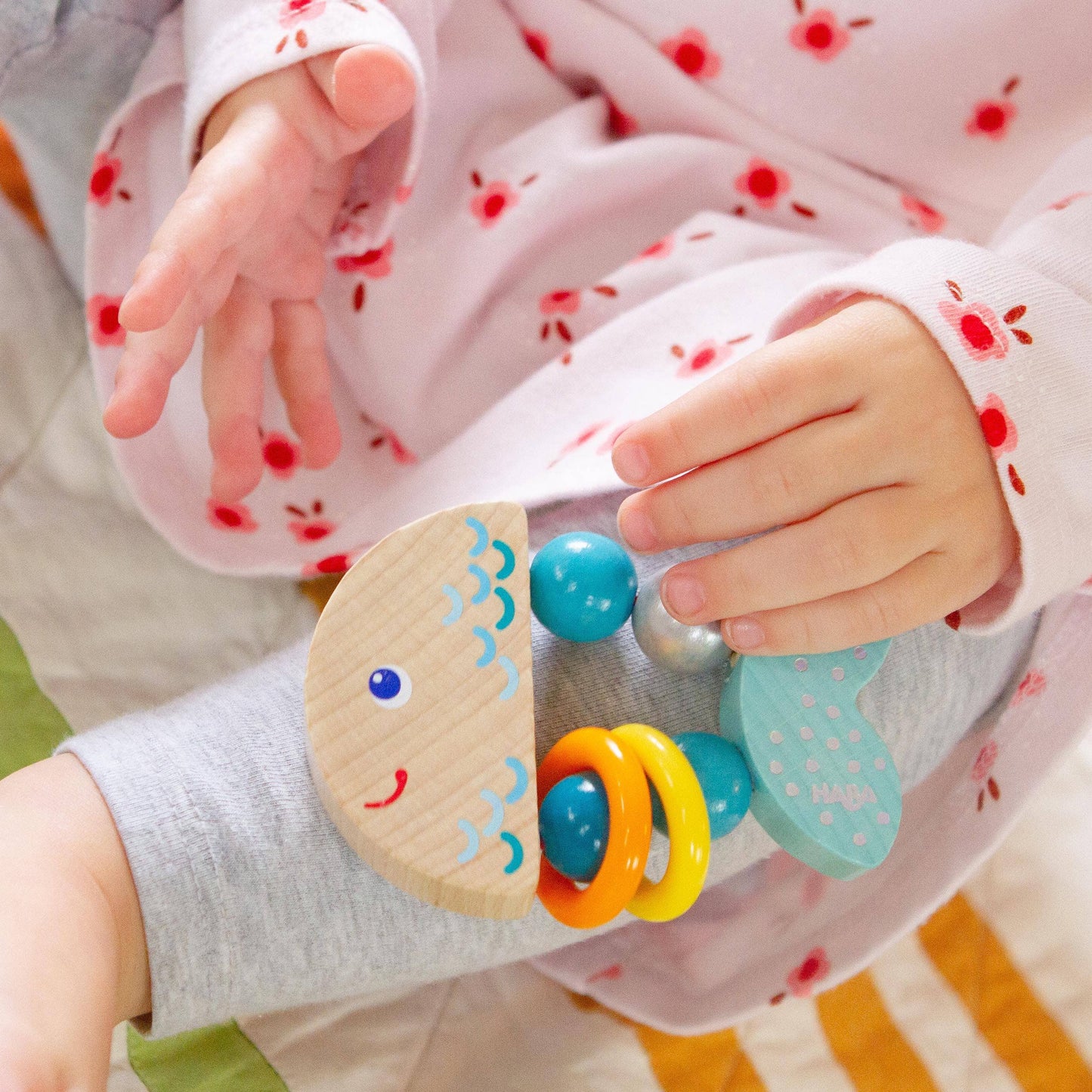 HABA USA - Rattlefish Wooden Baby Rattle