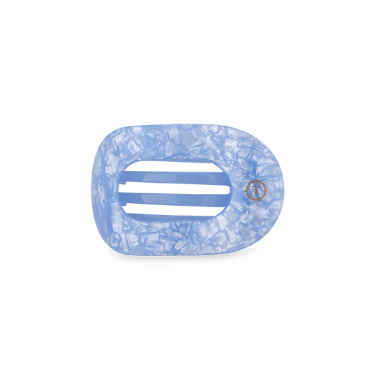 TELETIES - Flat Round Hair Clip | Small | Blue Lagoon