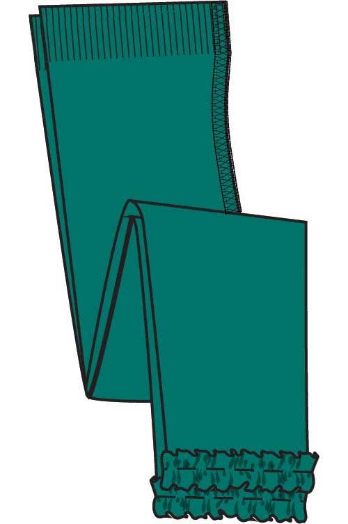 Emerald Green Footless Ruffle Tights