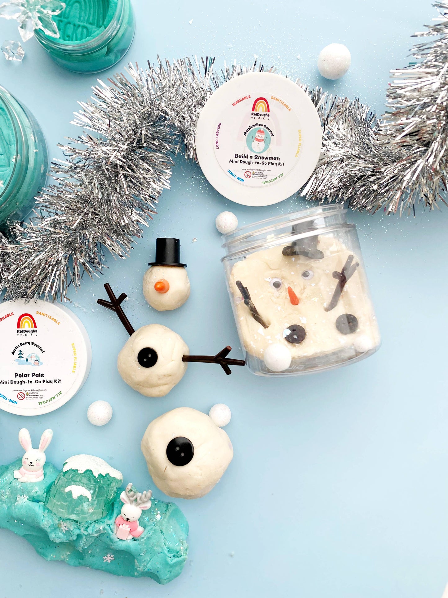 Earth Grown KidDoughs - Snowman Mini Dough-To-Go