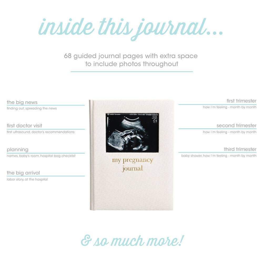 Pearhead - Linen Pregnancy Journal, Baby Shower Gifts, New Mom Gift