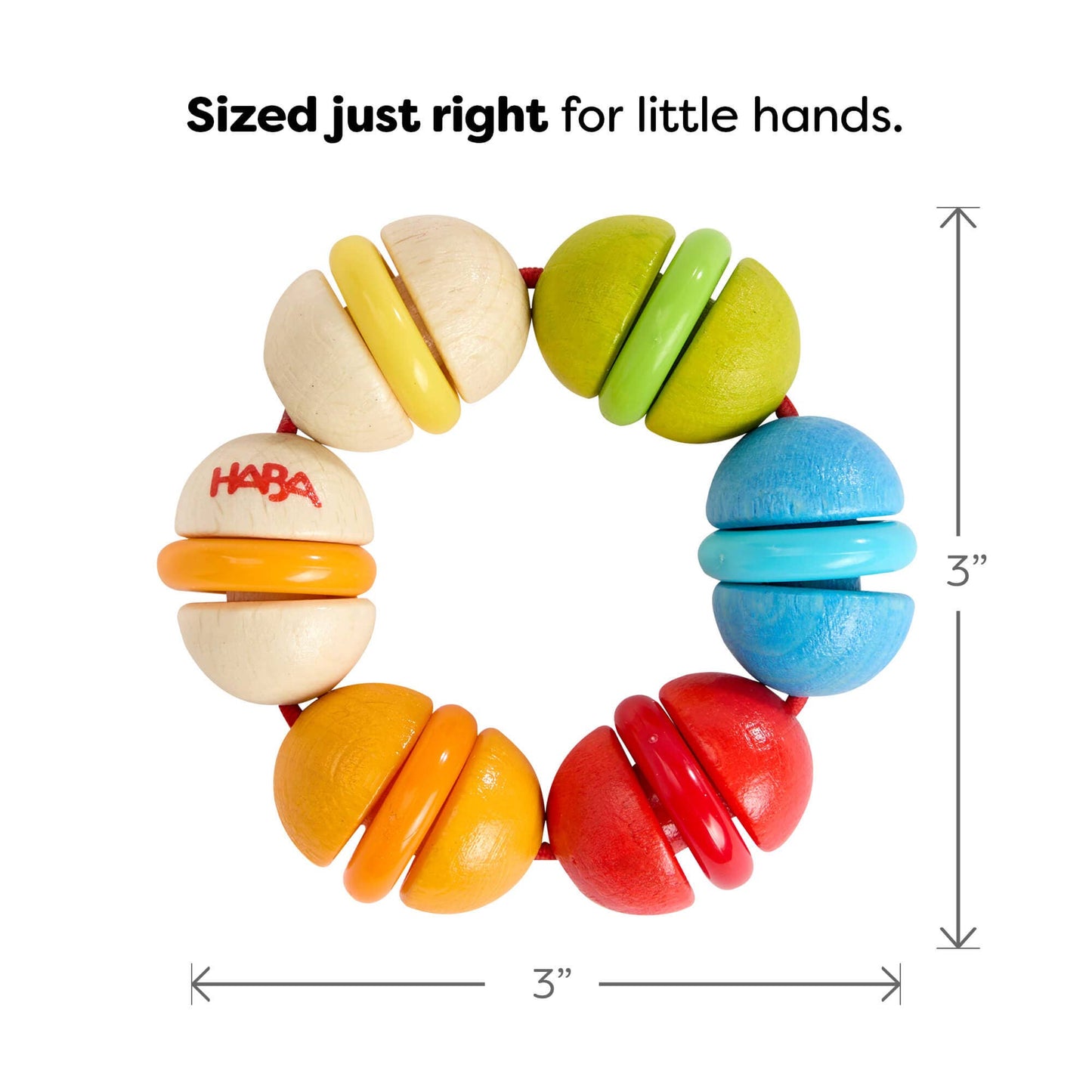 HABA USA - Rainbow Rattle Grasping and Teething Toy