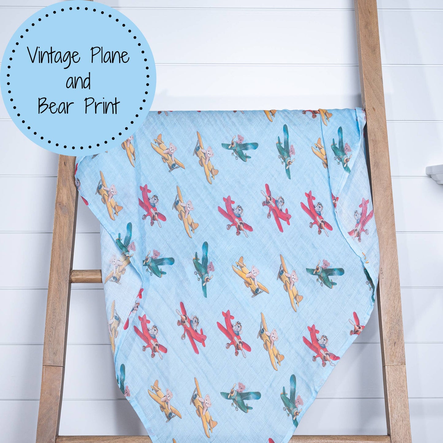 LollyBanks - Pilot Paws Baby Muslin Swaddle Blanket