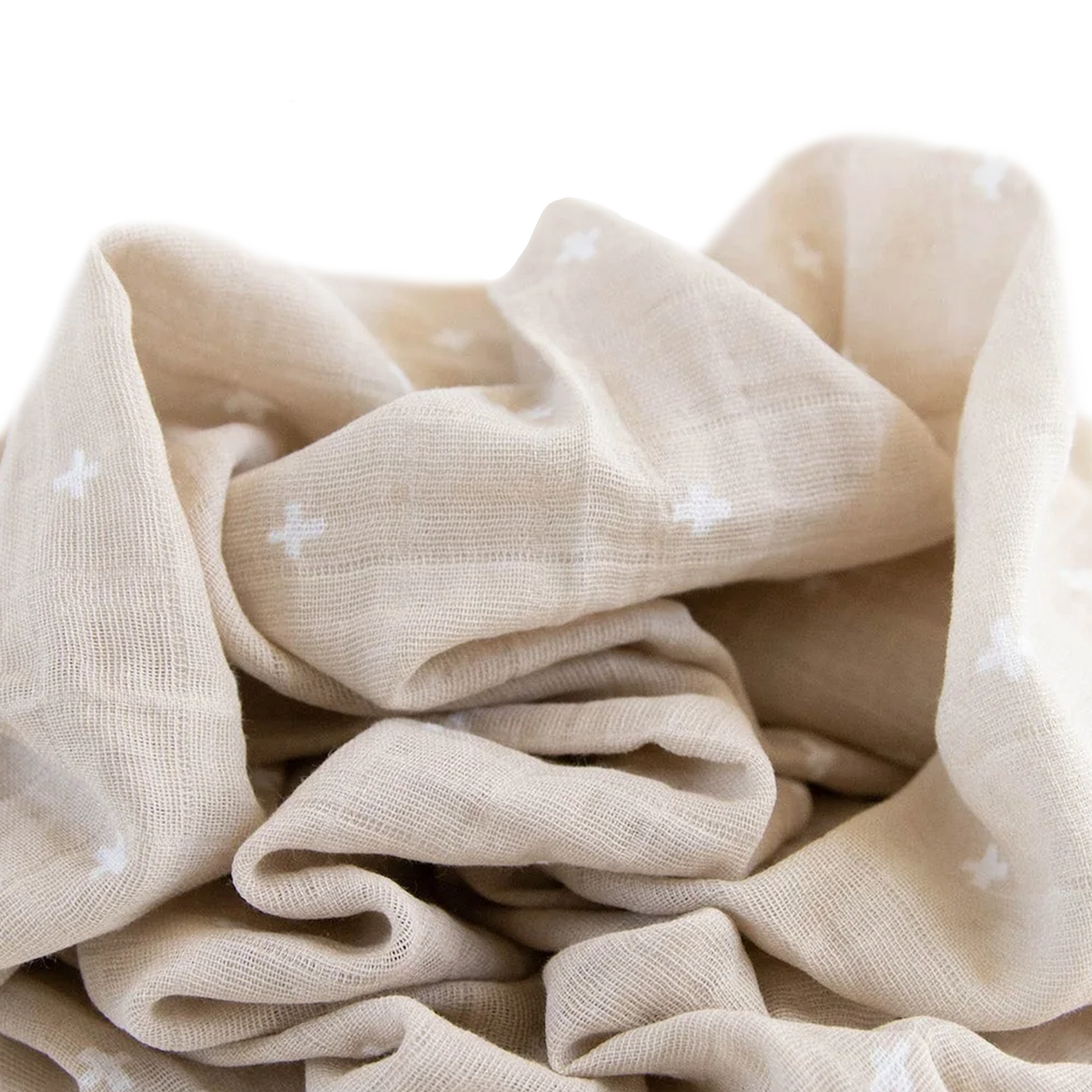 Little Unicorn - Cotton Muslin Swaddle Blanket - Taupe Cross