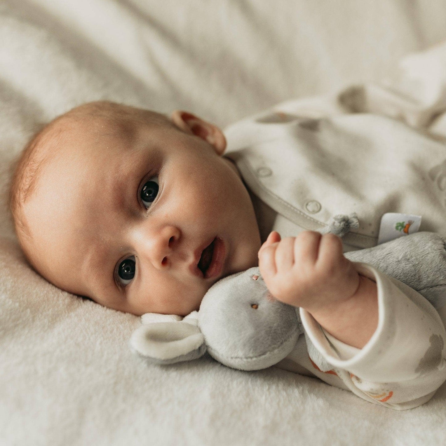Bunnies By the Bay - Friendly Chime Rattle - Gray bunny