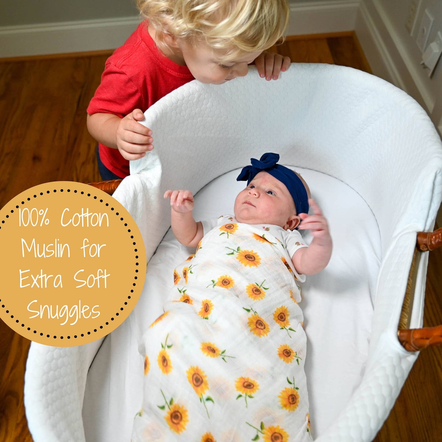 LollyBanks - Sunflower Fields Baby Swaddle Blanket
