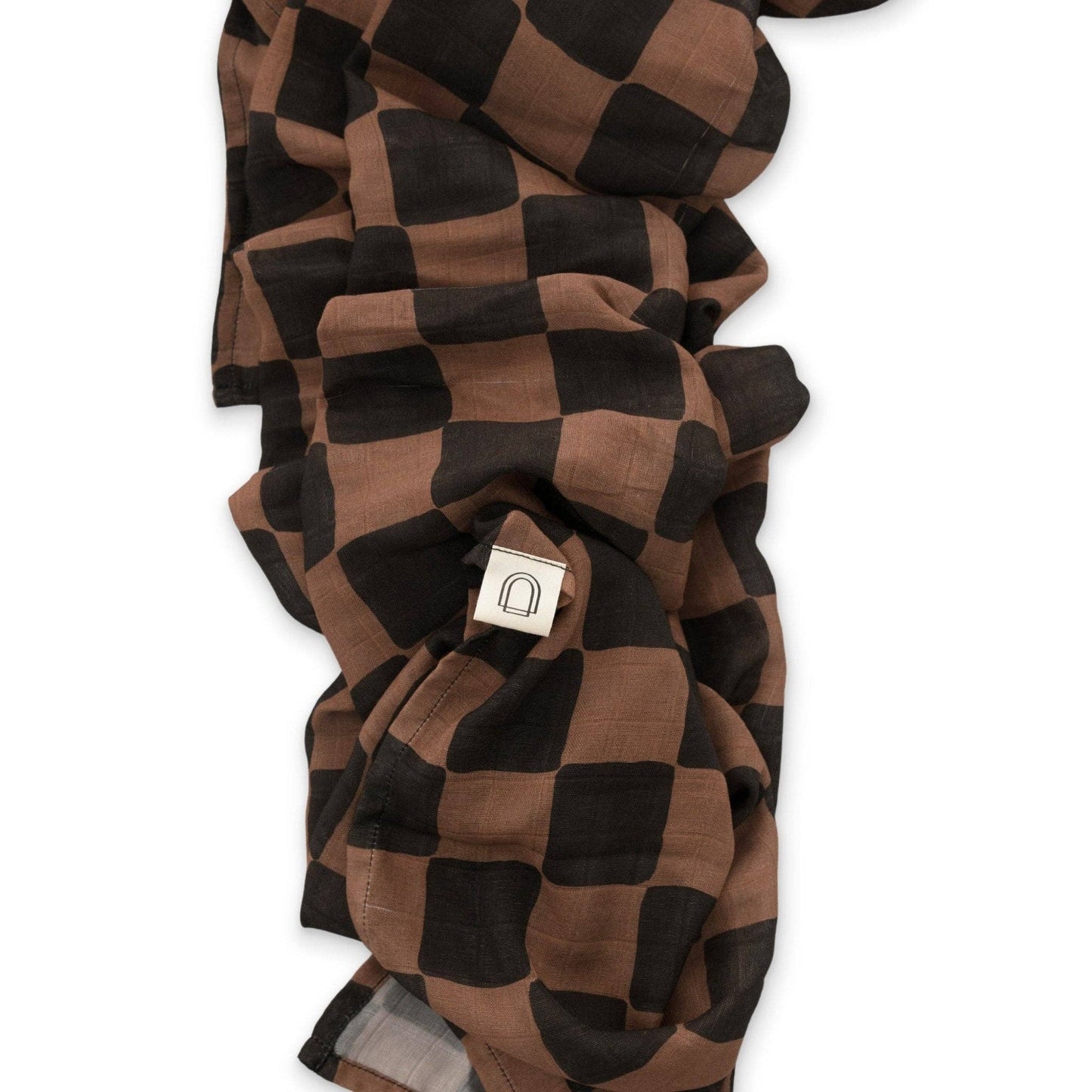 Ellie Sue - Ink & Earth Checkerboard Muslin Swaddle Blanket