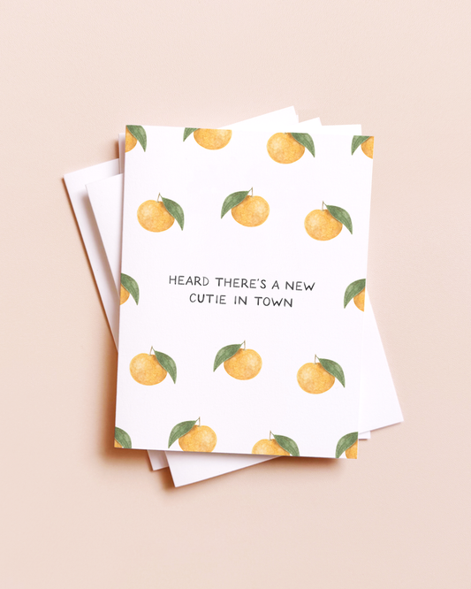 Amy Zhang - New Cutie In Town — Food Pun New Baby Card