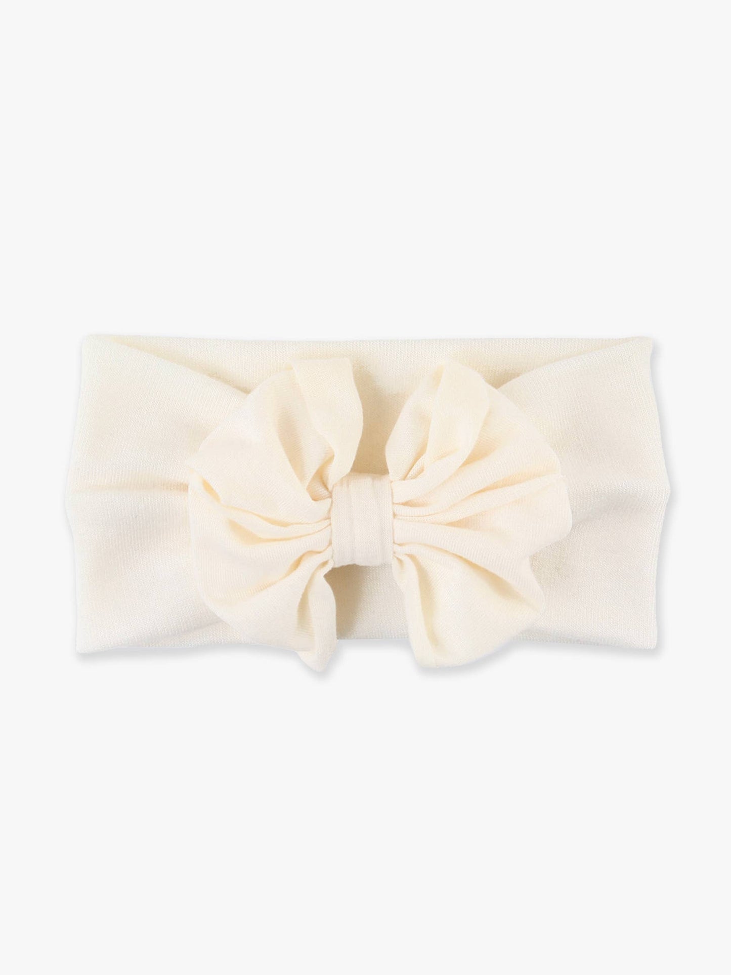 RuffleButts + RuggedButts - Girls Ivory Big Bow Headband
