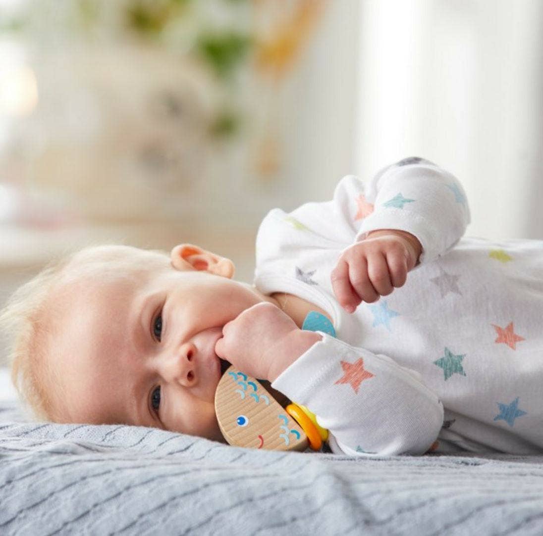HABA USA - Rattlefish Wooden Baby Rattle