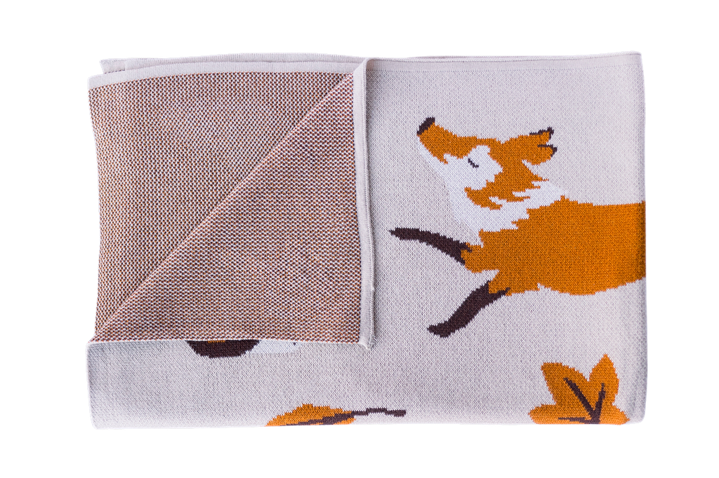 Helmsie - Leaping Fox Knit Blanket