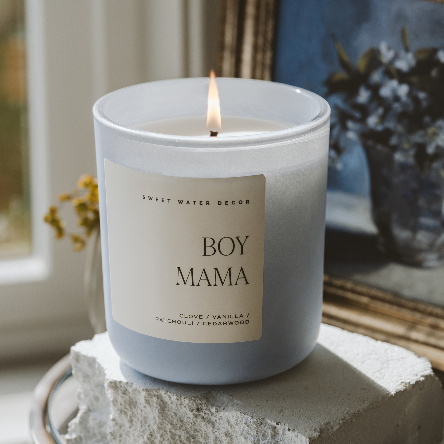 Sweet Water Decor Boy Mama 15 oz Soy Candle, Matte Jar