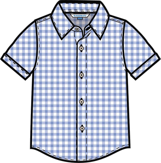 Periwinkle Blue Gingham SS Shirt