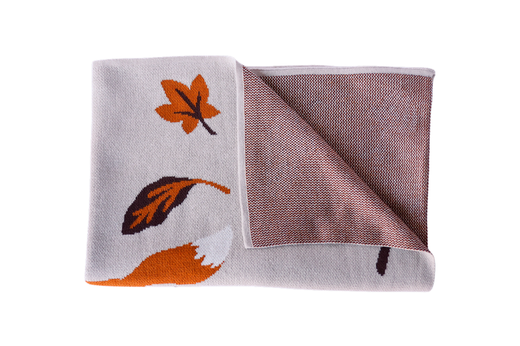 Helmsie - Leaping Fox Knit Blanket