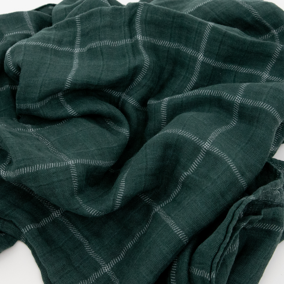 Little Unicorn - Cotton Muslin Swaddle Blanket - Evergreen Plaid