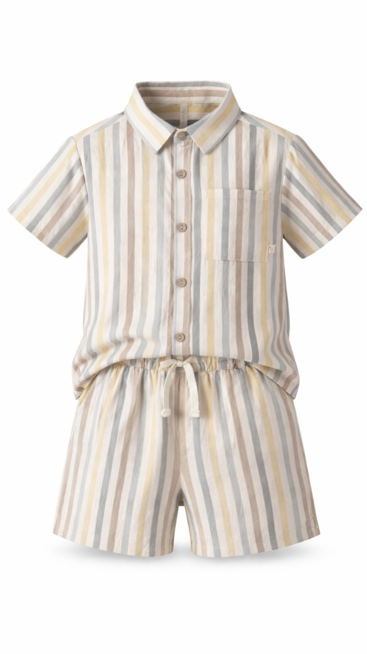 Collared SS Shirt/Perry Short||Valencia Stripe