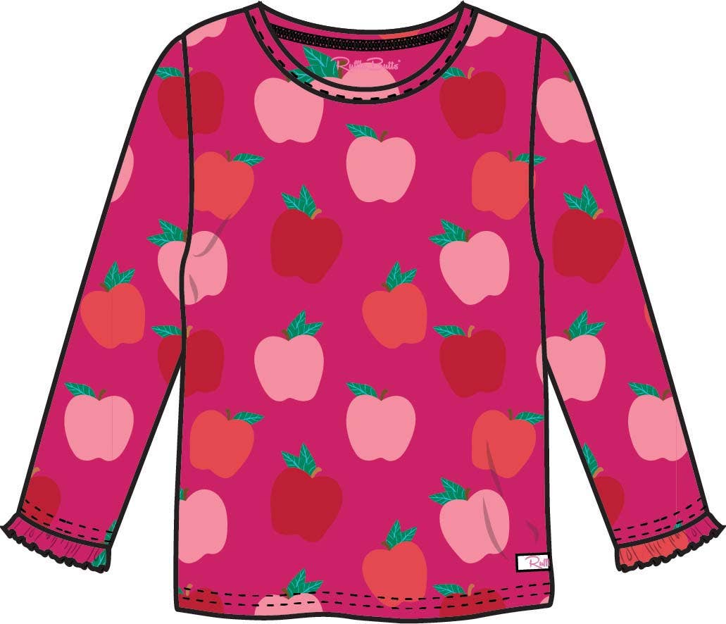 Apple of My Eye LS Ruffle Sleeve Top