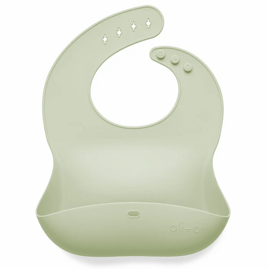 Ali+Oli - Silicone Baby Bib (Light Sage)