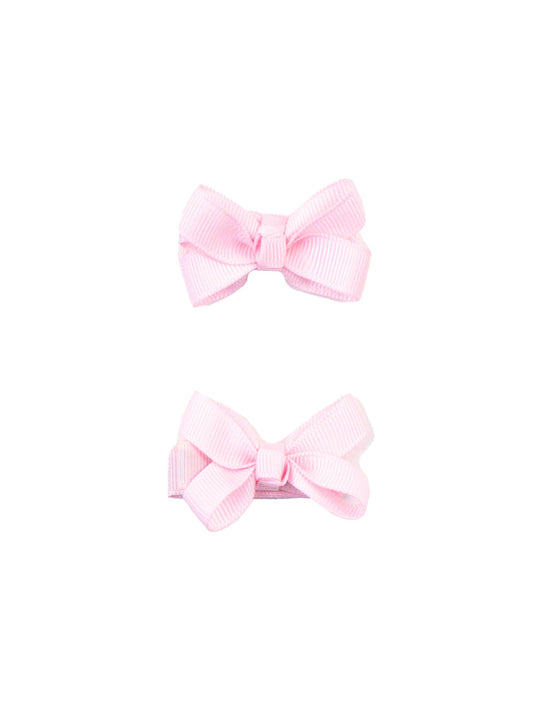 Girls Pink Small Bow Clip Set