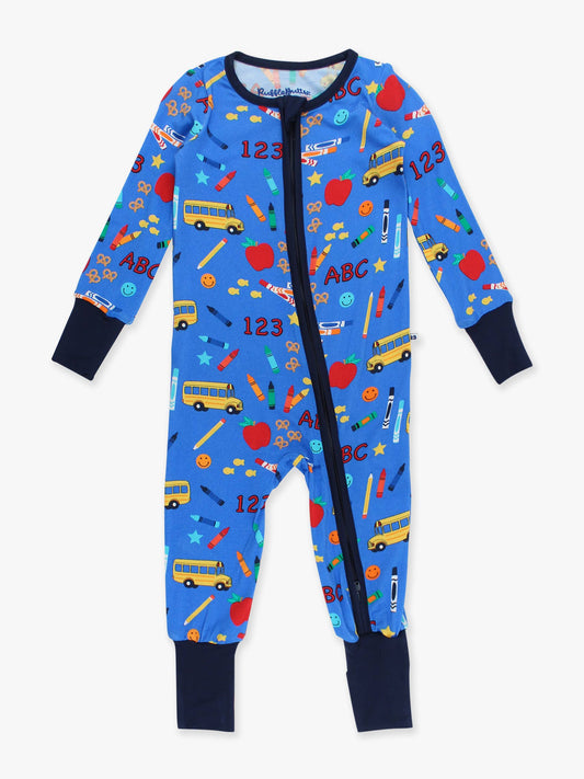 Baby Blue School House Bamboo Convertible OP PJs