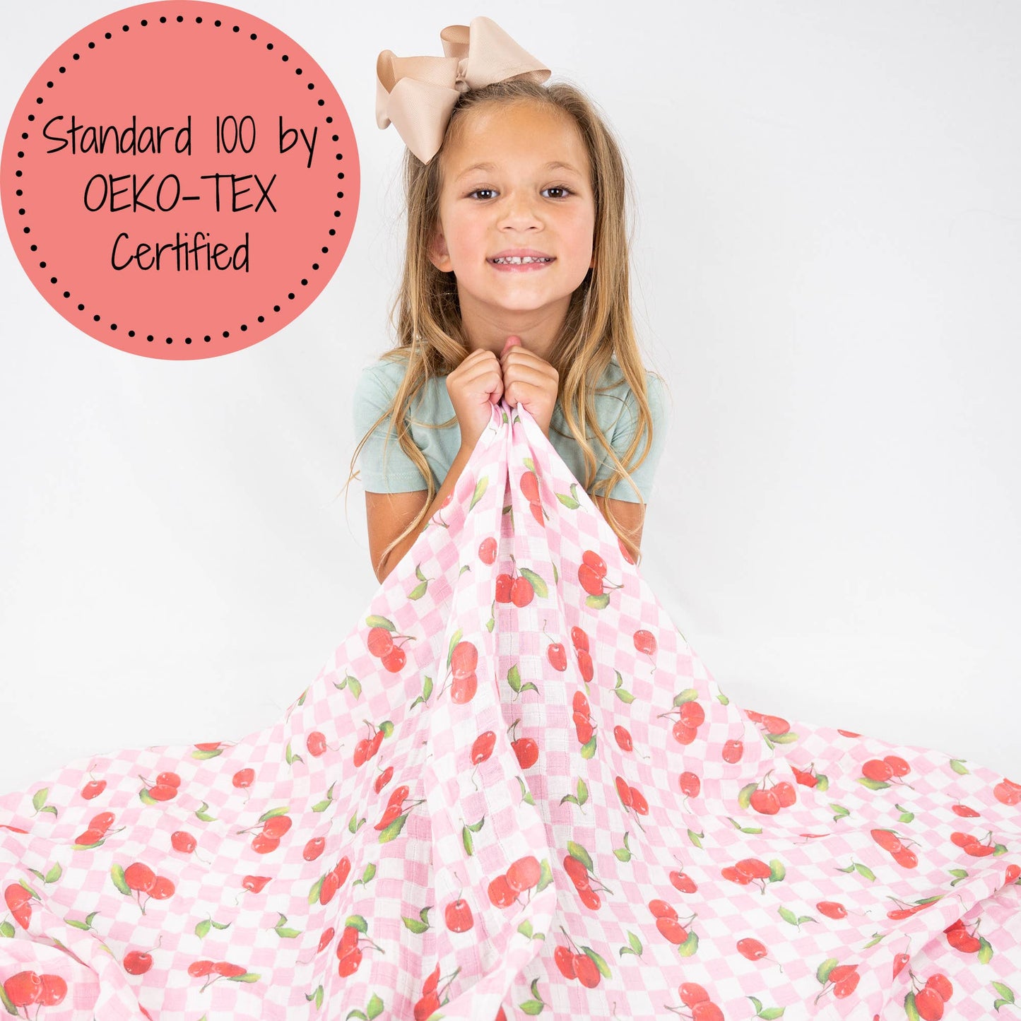 LollyBanks - Cherry on Top Baby Muslin Swaddle Blanket