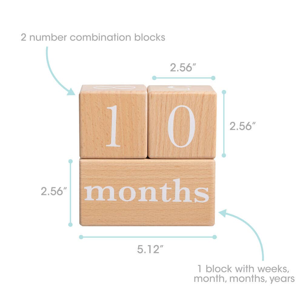 Pearhead - Natural Wooden Milestone Blocks Photo Prop