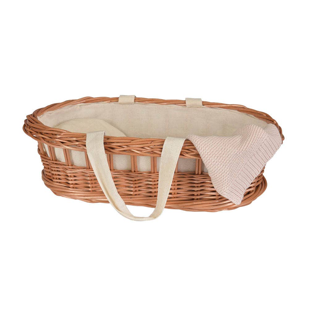 Egmont - Wicker Carry Cot with Knitted Blanket