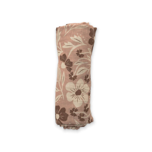 Ellie Sue - Dust & Petals Muslin Swaddle Blanket