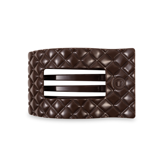 Flat Rectangle Hair Clip|Medium| Truly Taupe Quilted