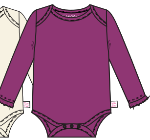Plum Tart Knit LS Ruffle Bodysuit