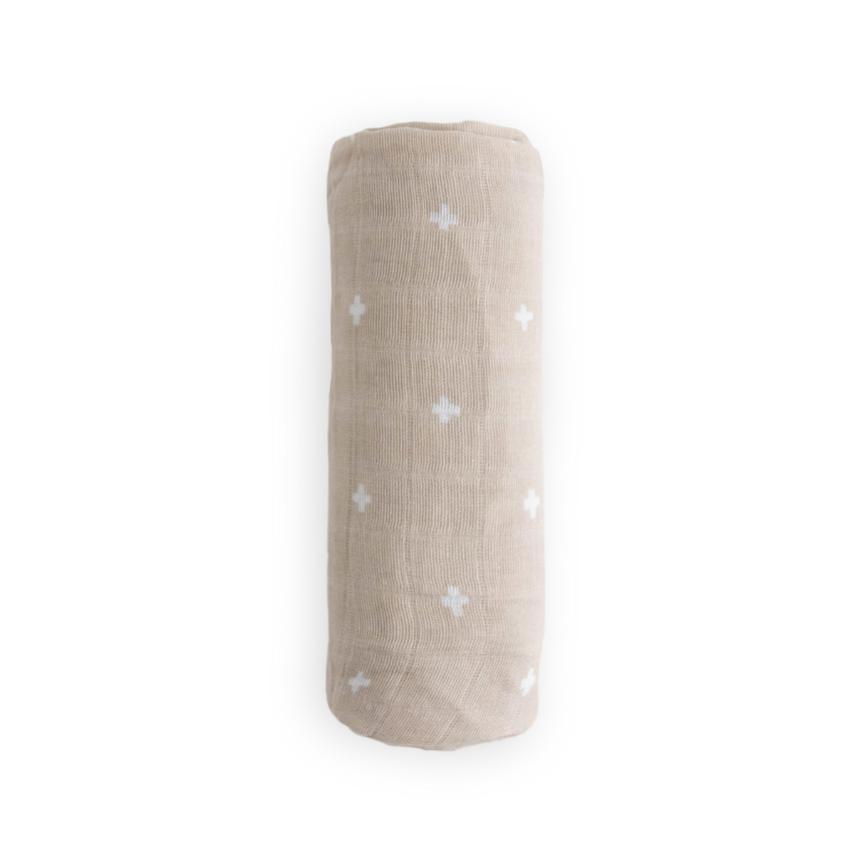 Little Unicorn - Cotton Muslin Swaddle Blanket - Taupe Cross