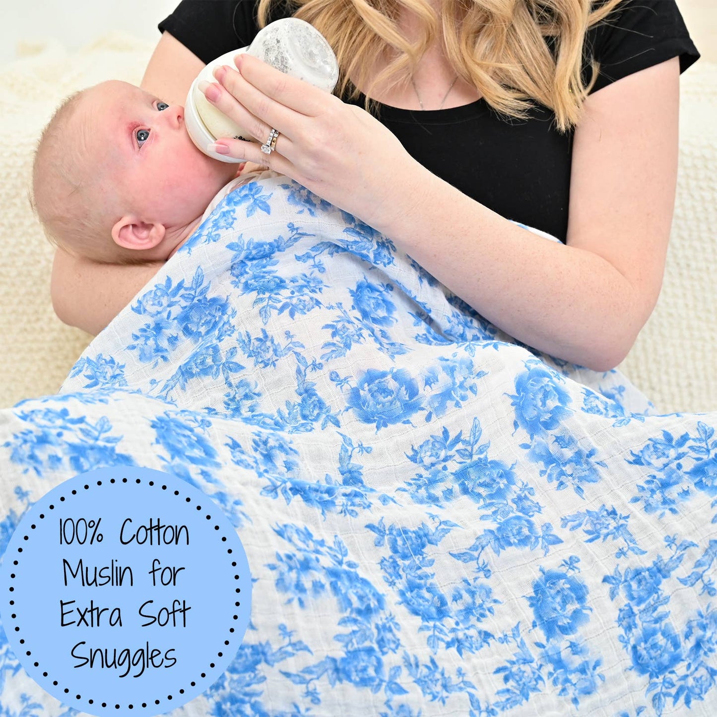 LollyBanks - A Peony For Your Thoughts Baby Muslin Swaddle Blanket