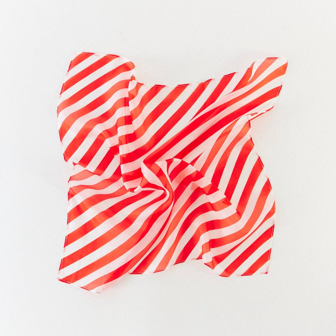 Sarah’s Silks - Mini Red and White Stripe Playsilk