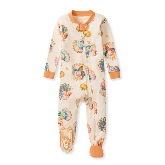 Burt's Bees Baby - Turkey Day Organic Cotton Sleeper Footed