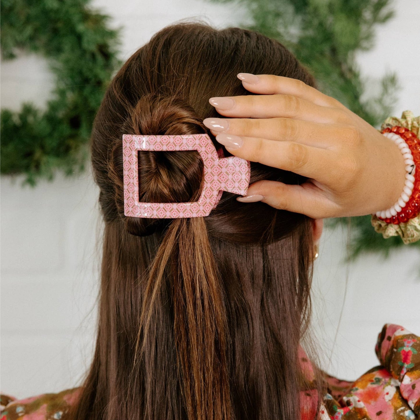 TELETIES - Berry Cozy | Small | Flat Square Hair Clip