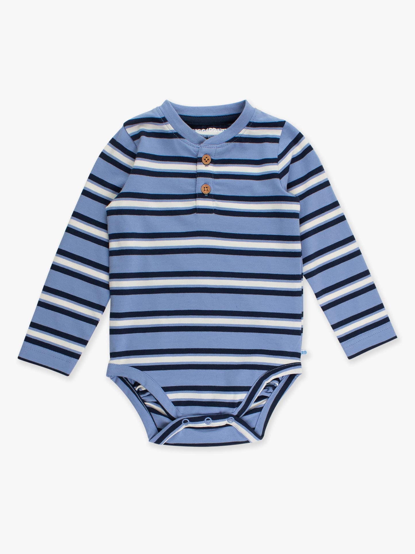 Periwinkle Blue Stripe LS Henley Bodysuit