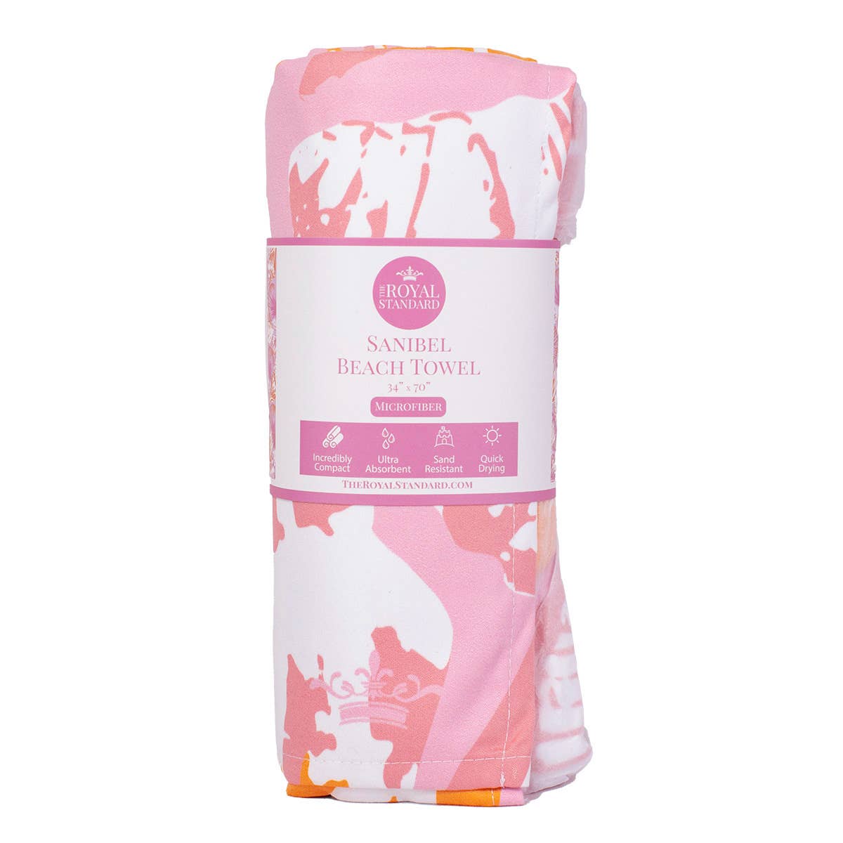 The Royal Standard - Sanibel Beach Towel   Pink/Apricot/Blossom   34x70
