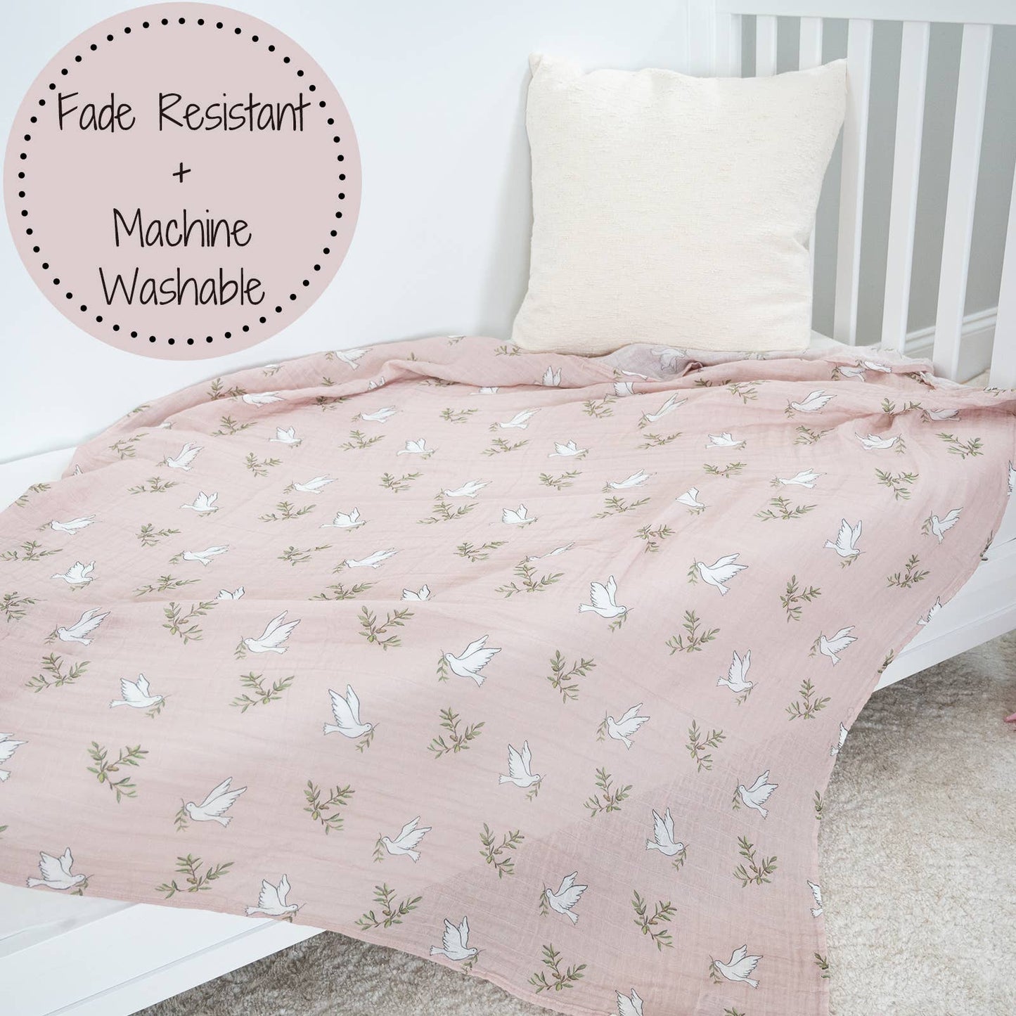 LollyBanks - Dove Baby Swaddle Muslin Blanket