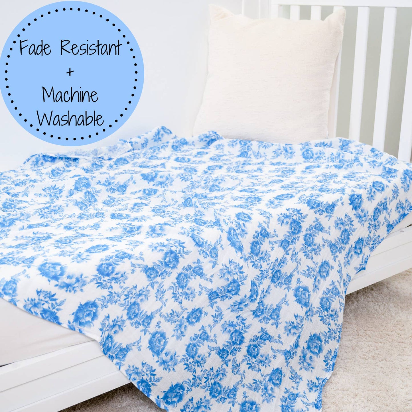 LollyBanks - A Peony For Your Thoughts Baby Muslin Swaddle Blanket