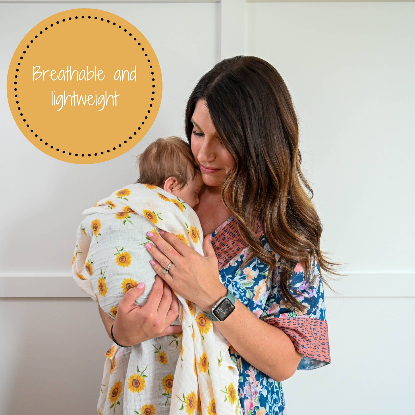 LollyBanks - Sunflower Fields Baby Swaddle Blanket