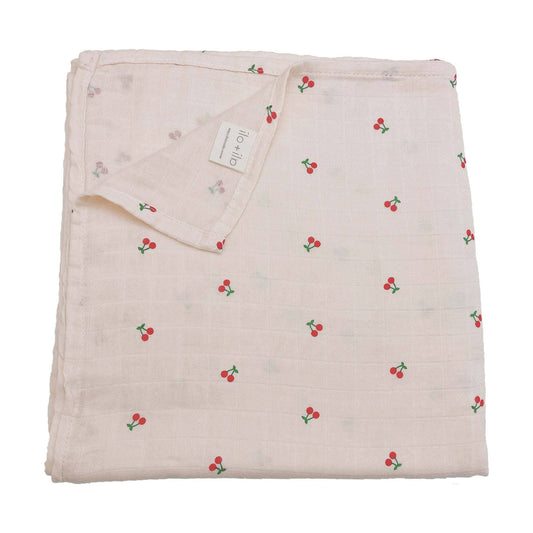 Ali+Oli - Bamboo Muslin Swaddle Blanket (Cherry)