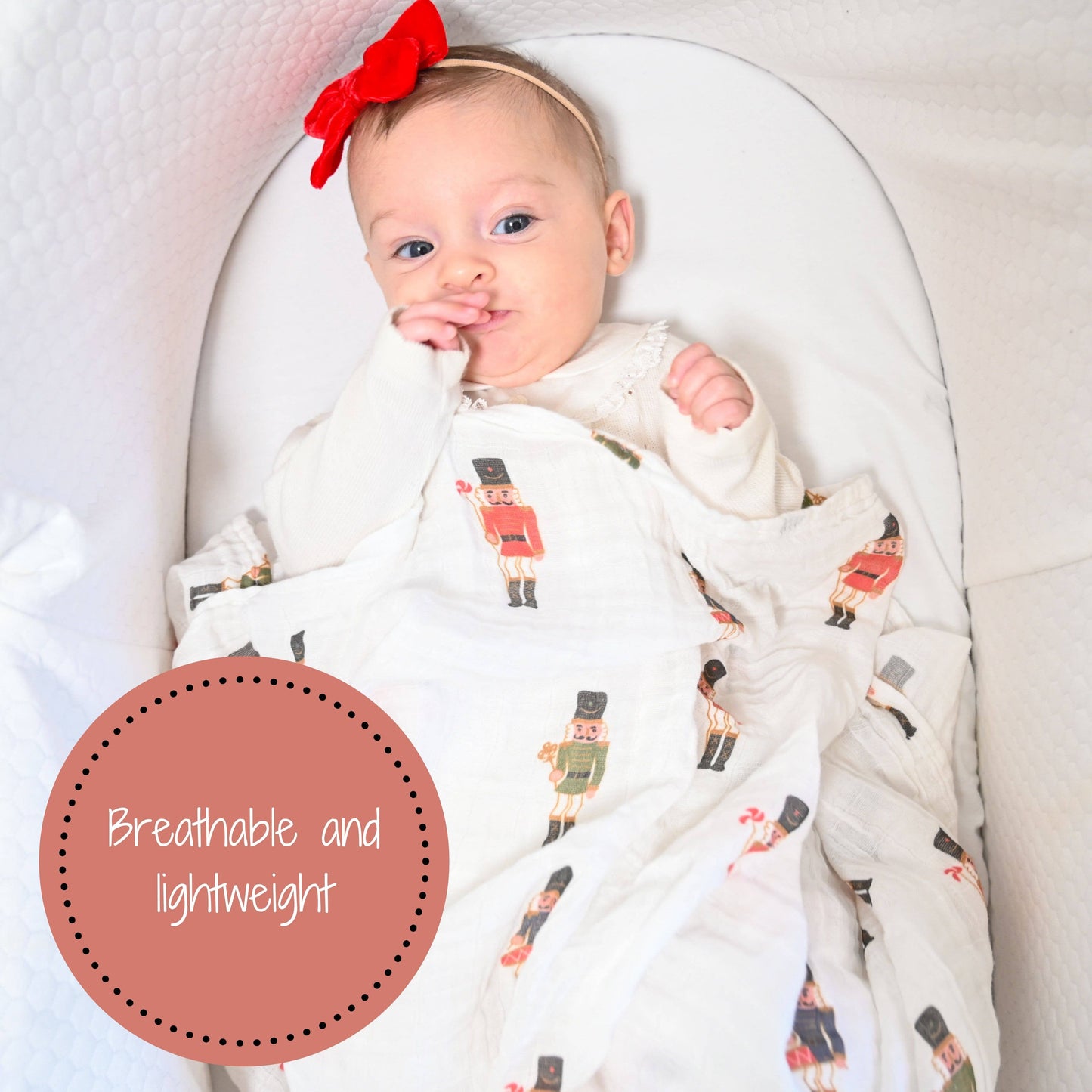 LollyBanks - What's Cracking Christmas Baby Muslin Cotton Blanket