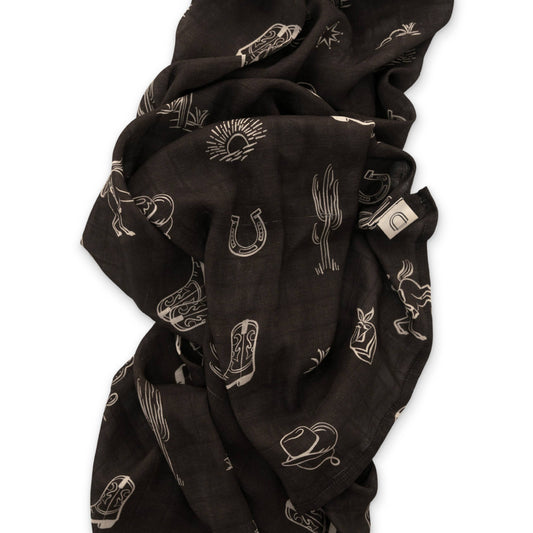 Ellie Sue - Western Muslin Swaddle Blanket