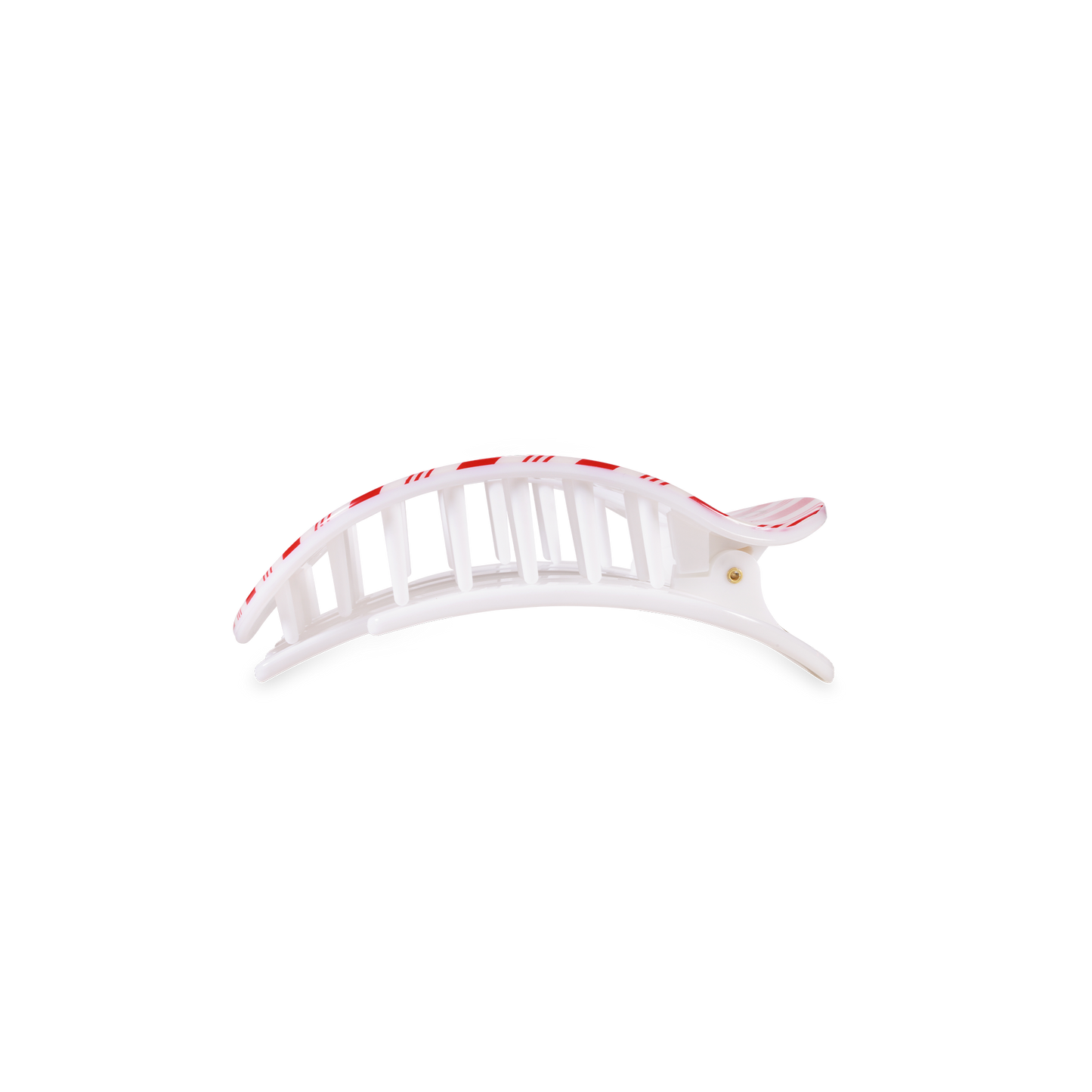 TELETIES - Flat Round Hair Clip | Small | Candy Cane Crush