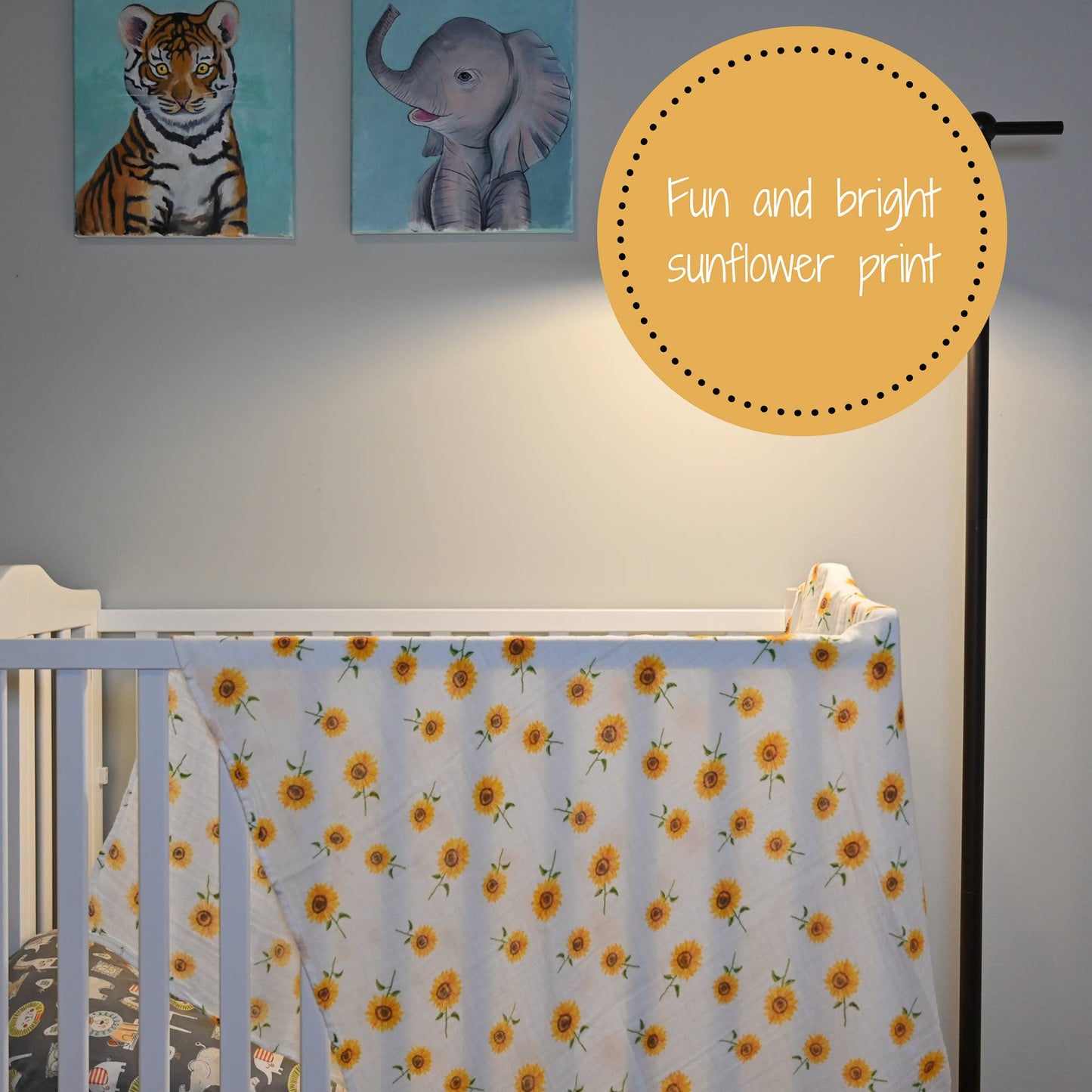 LollyBanks - Sunflower Fields Baby Swaddle Blanket