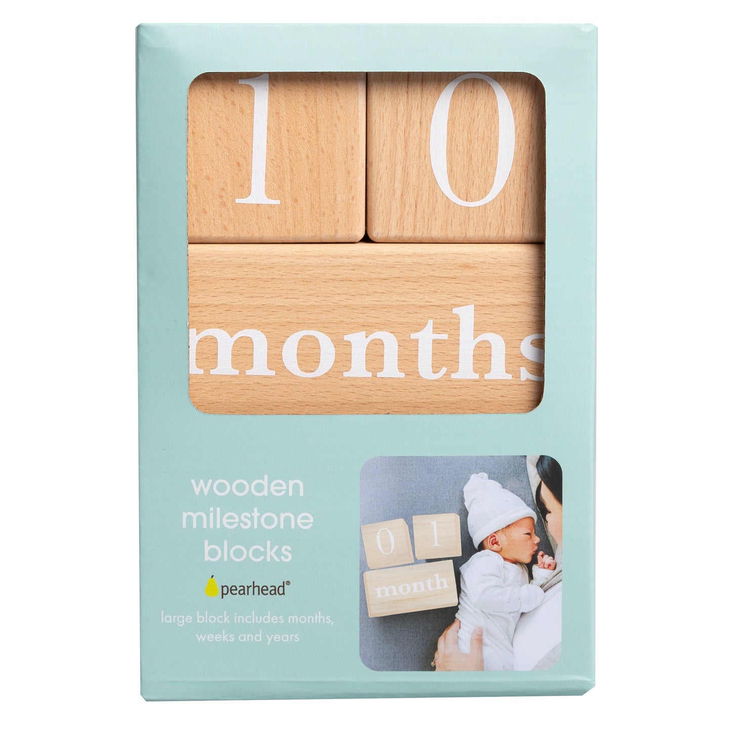 Pearhead - Natural Wooden Milestone Blocks Photo Prop