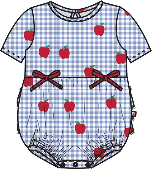 Apple Orchard Gingham SS Flutter Romper