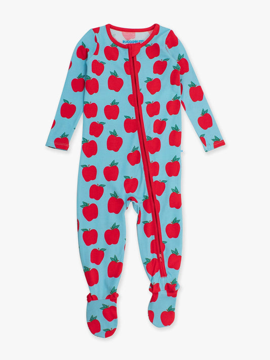 Baby Blue Apple of My Eye Footed OP PJs
